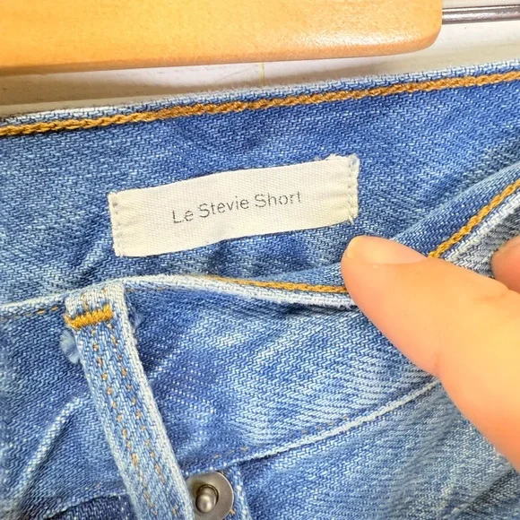 Frame le stevie Denim Blue Distressed Jean Shorts 32 - Picture 4 of 7